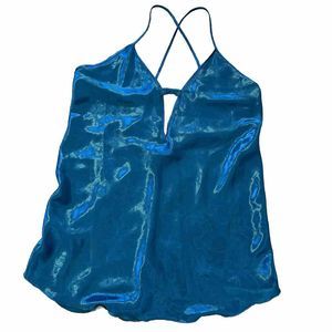 Colesce Collection | Vtg 80s 90s  Shimmer‎ Lingerie Chemise Dress Blue Large USA